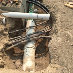 Safely exposed utility lines post excavation